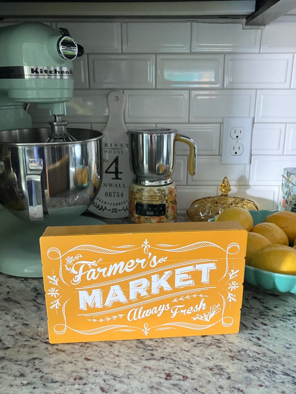 Small Yellow Decorative Farmers Market Sign